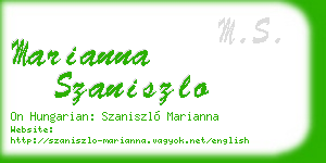 marianna szaniszlo business card